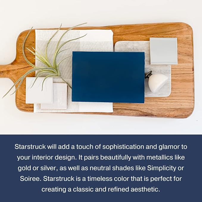 Country Chic All-in-One Chalk Paint for Furniture, Cabinets, Home Decor, Eco-Friendly, Matte Finish, Built-In Primer & Top Coat for Wood, Metal - Starstruck (Navy Blue) - 4 oz (118 ml)