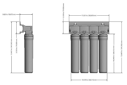 Watts Premier RO Pure Plus VOC 4 Stage Reverse Osmosis System Module with Built-In Check Valve Shutoff, Four Easy Push Button Filters, Sediment Filter, Carbon Block Filter, VOC Filter, Membrane