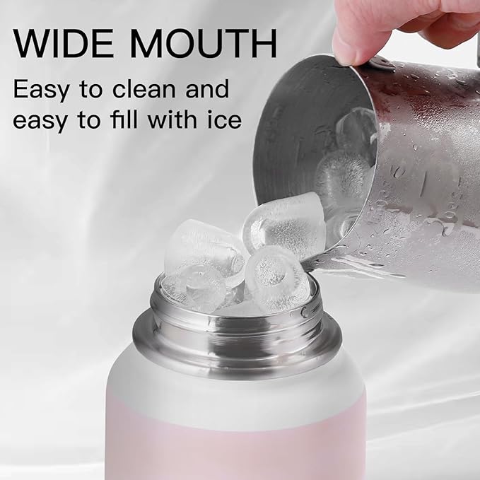 Personalized 32oz Water Bottle with Straw Customized Initial Letter Sport Bottles Monogrammed Initial Insulated Bottle Coffee Mug for Travel (M)