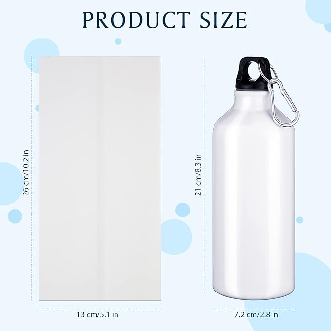 ramede 8 Packs Sublimation Cups Sublimation Water Bottle Blanks with 16 Shrink Wrap 20 oz Blank Sport Water Bottles Insulated Water Bottles with Hook and Leak Proof Twist Cap for Camping Climbing