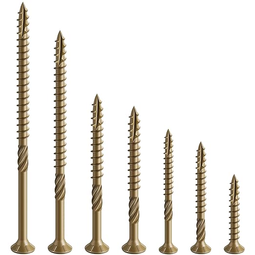 #10 * 2-1/4" Deck Screws, (180pcs) 2 lbs.Exterior Wood Screws, Rust Resistant epoxy Coated, Bronze, T25 Star Bit