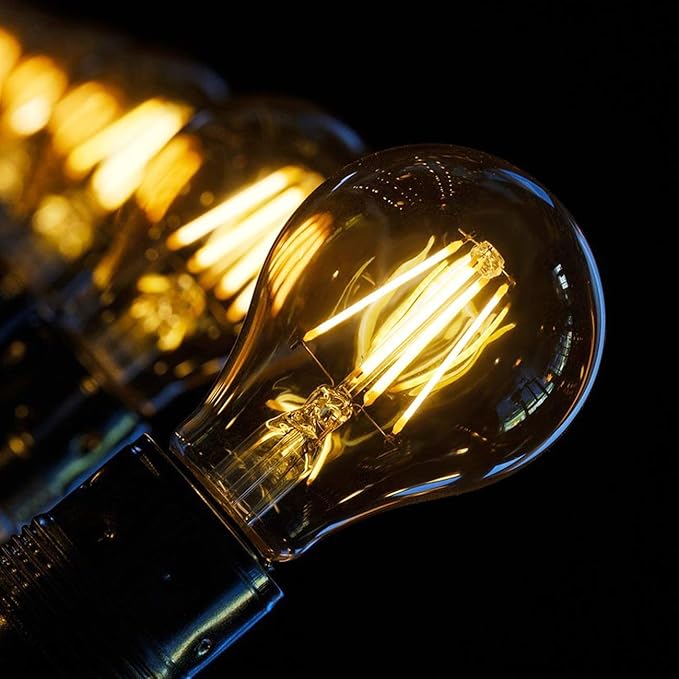 Dimmable E26 LED Light Bulbs,40 Watt Equivalent,Warm White 2700K Classic Clear Glass A19 LED Filament Bulb Pack of 6