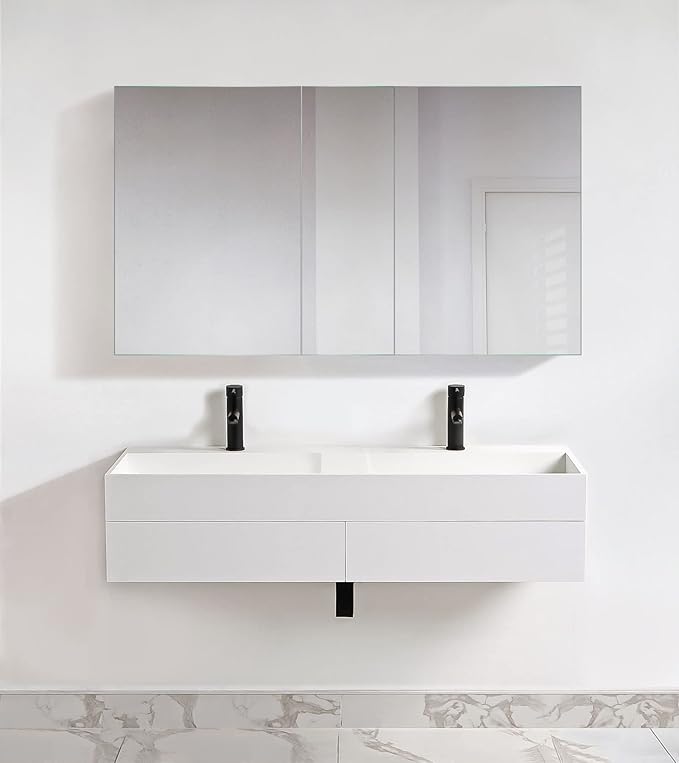 Krugg Medicine Cabinet | Recess or Surface Mount | Blum Hinge 170 Degree Soft Close| (60"x36")