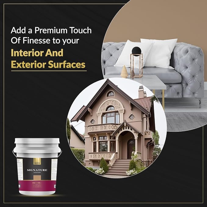 EVOLVE Signature Paint & Primer: Luxury Paint & Primer for Indoor & Outdoor Surfaces, Minimal Odor, Eggshell Sheen (Café Latte Brown, 5 Gallon)