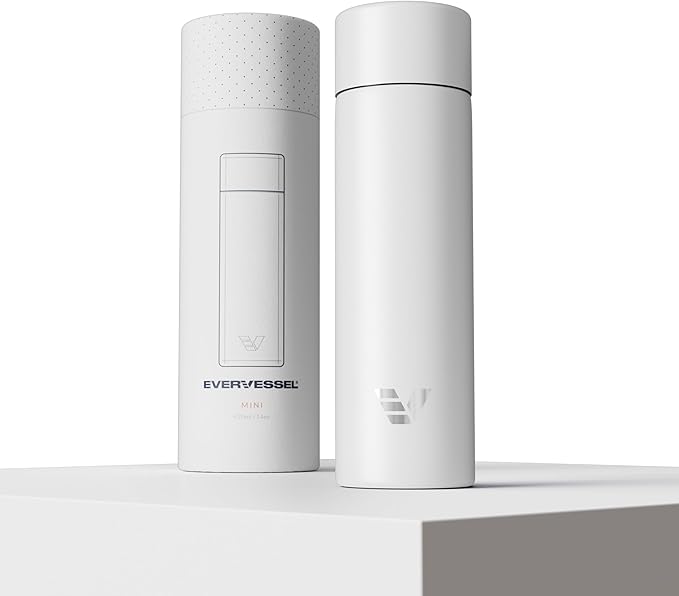 Mini Stainless Steel Water Bottle 14oz - Non-insulated | Designed for Bags | Slim, Lightweight & Stylish – White