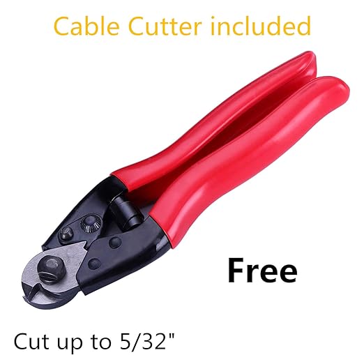 600ft 1/8" Black Wire Rope Cable, T316 Stainless Steel Marine Grade for Cable Railing, Stairs and Fences -Flexible 7 x 7 Strands Construction