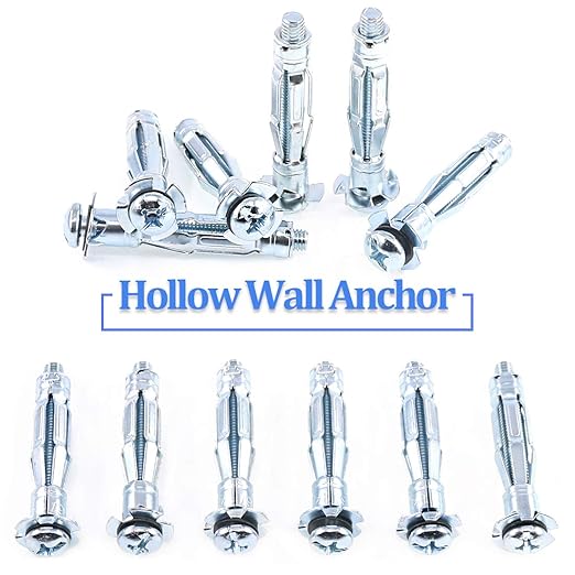 Glarks 30Pcs 6x52MM Heavy Duty Zinc Plated Steel Molly Bolt Hollow Drive Wall Anchor Screws Set for Drywall, Plaster and Tile (M6x52)