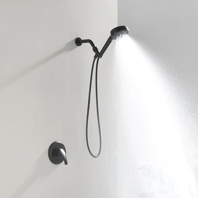 Shower Faucet Set with 7 Functions Handheld Shower Head Filter Shower Combo Set Shower System Shower Trim Kit Matte Black