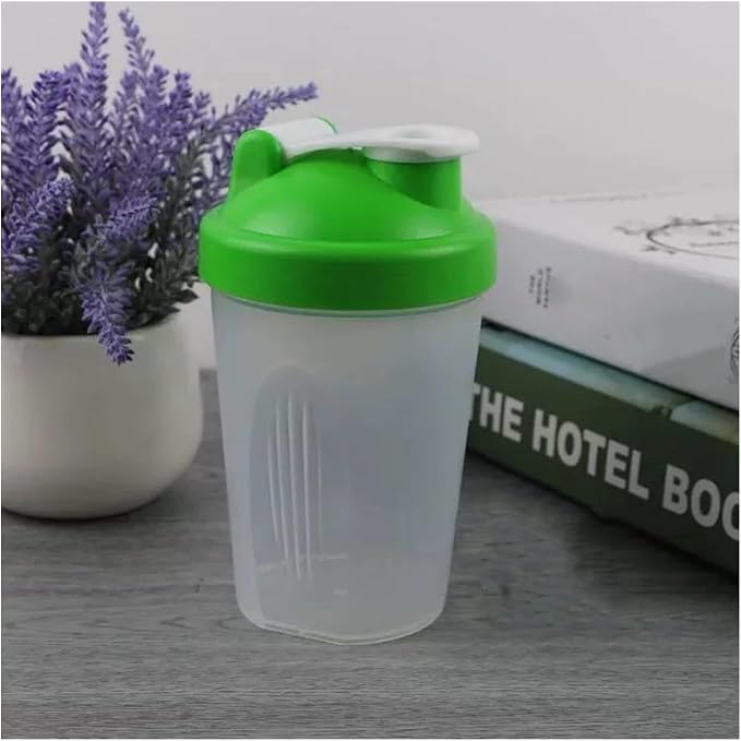 Shaker Bottle for Protein Powder w. Classic Loop Top & BPA free,Secure Screw-On Lid, Stay Open Flip Cap,BPA Free-16oz (Green/Clear-16Oz-400ML) (SKER-BTL)
