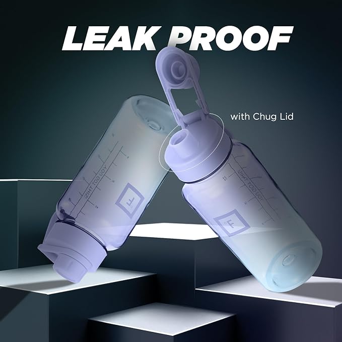 IRON °FLASK Clear Tritan Trekker Water Bottle with Chug Lid & Rubber Boot - Leak Proof & Lightweight for Gym, Hiking, Sports - Dishwasher Safe, BPA Free Plastic - Cotton Candy, 32 Oz