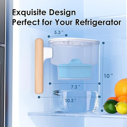 Waterdrop Alkaline Chubby 10-Cup Large Water Filter Pitcher with 1 Filter, Healthy, Clean & Toxin-Free Mineralized Alkaline Water (100 Gallons), Up to PH 9.5, BPA Free