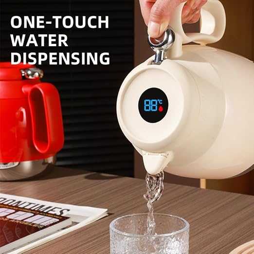 JOHNSMITH Hydrogen Water Kettle 50oz Stainless Steel Thermostatic Kettle Hydrogen-Rich Water and Weakly Alkaline Water (red)