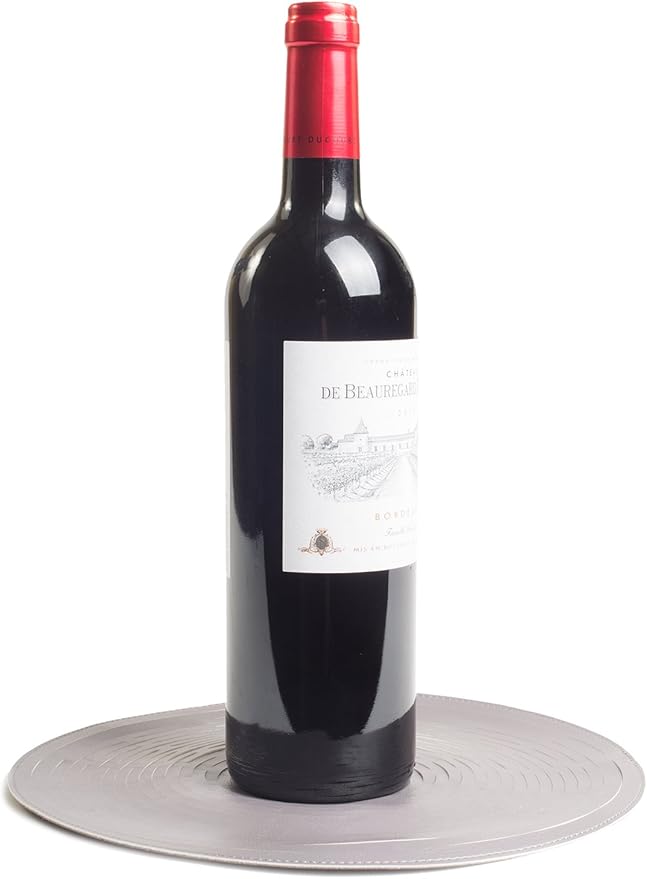 Wine Tote Gift Bag Carrier - 2 Pack - Single Bottle, Reversible, PU Leather - Collapsible Woven Mat Lies Flat as Coaster Expands to Become Netted Gift Basket Bag – by DeVine