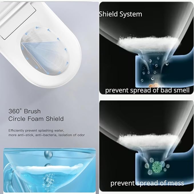 Electric Bidet Smart Toilet, Auto Open/Close Lid & Seat with Radar and Foot Sensor, Water Tank Built In, Auto Flushing, 8 Modes Water Wash,Warm Air Dryer. 20-year warranty. (TD-71EV)