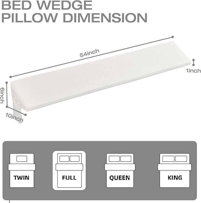 Full Size Bed Wedge Pillow for Headboard Pillow Full Mattress Wedge Gap Filler Trinangle Pillow Wedge for Headboard Space Filler Plus Long Pillow For Bed,Loft Bedroom Accessories Dorm Room Essentails