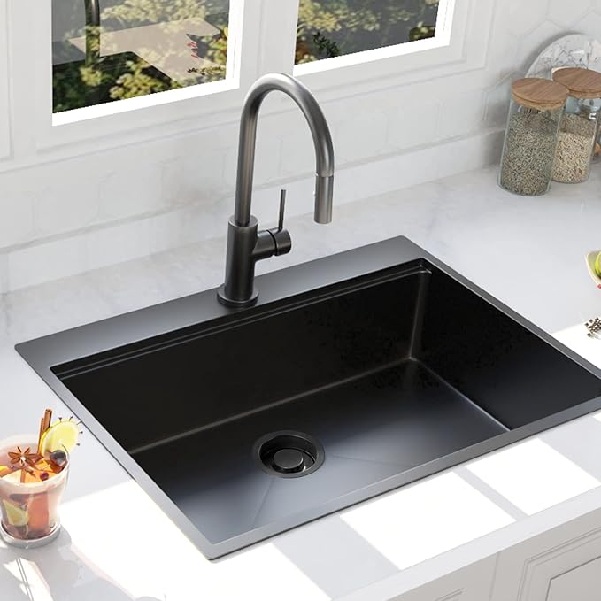 Garbage Disposal Flange, Gunmetal Black Garbage Disposal Drain Garbage Disposal Sink Flange and Stopper, Garbage Disposal Flange Plug for 3-1/2 Inch Drain Hole, Sink Flange and Stopper