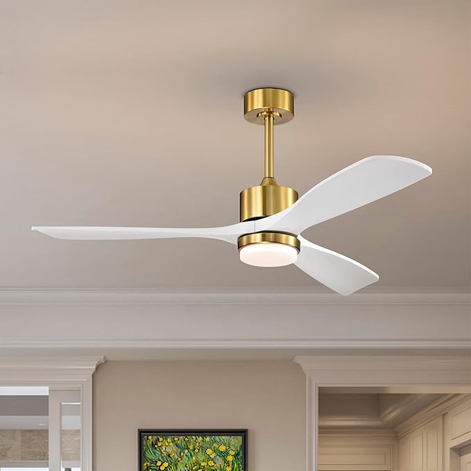 Tariq 52-inch Solid Wood and Metal Lighted Ceiling Fan with LED Lighting
