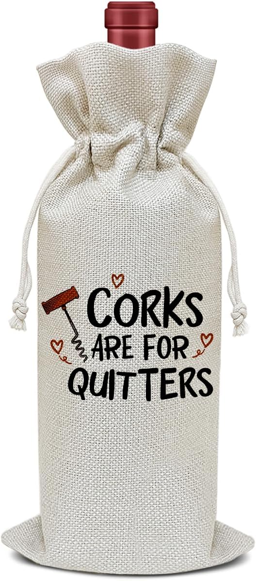 Funny Wine Bag, Friendship Gifts Birthday Gifts for Women Men Sister Bestie Coworker Friends, Wine Bag Party Favor Wine Champagne Gift Bag With Drawstring -32