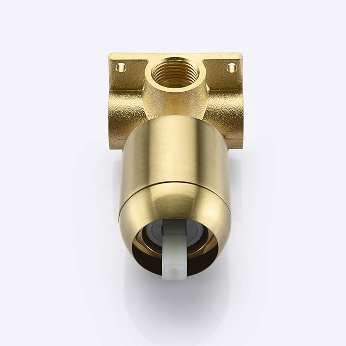 sumerain Brushed Gold Shower Faucet Set with 8 Inches Stainless Steel Rain Shower Head, Solid Brass Rough In Valve