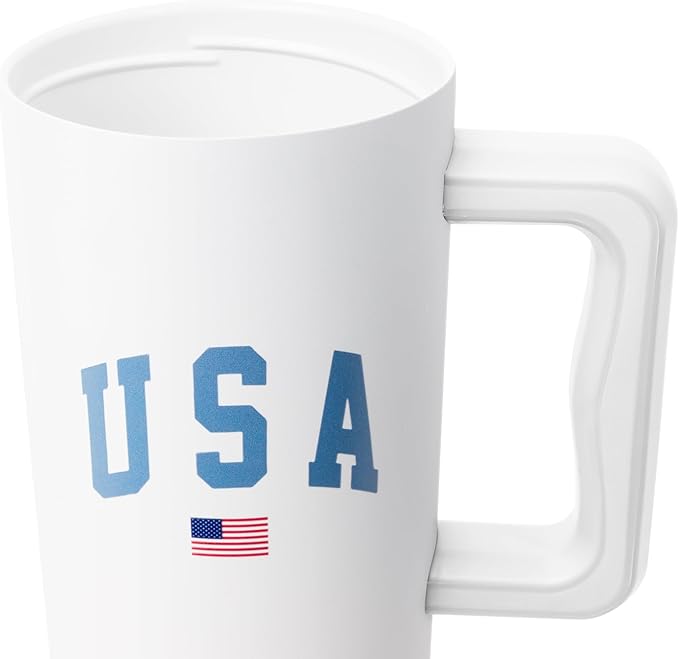 Simple Modern 40 oz Tumbler with Handle and Straw Lid | 4th of July Insulated Reusable Stainless Steel Water Bottle Travel Mug Cupholder Use | Gifts for Women Men Him Her | Trek Signature | USA