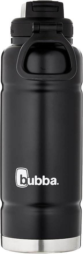 Bubba Trailblazer 40oz Vacuum-Insulated Stainless Steel Water Bottle with Straw & Carry Handle, Keeps Drinks Cold up to 24hrs, Great for Travel, Work, School, & More, Licorice