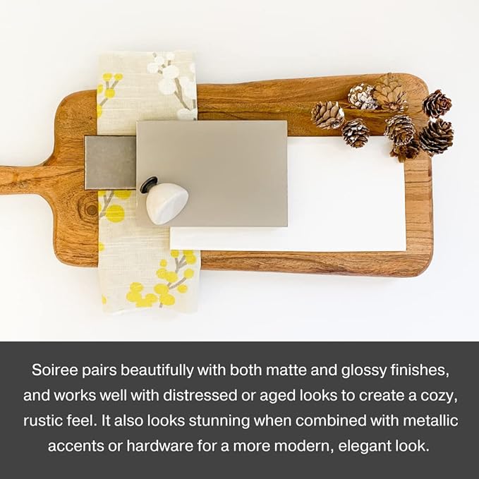 Country Chic All-in-One Chalk Paint for Furniture, Cabinets, Home Decor, Eco-Friendly, Matte Finish, Built-In Primer & Top Coat for Wood, Metal - Soiree (Beige Taupe) - 8 oz (237 ml)