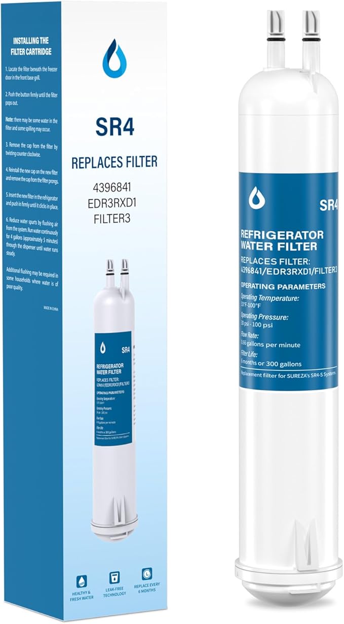 4396841 Refrigerator Water Filter Compatible with EDR3RXD1, Filter 3, 4396841, 4396710, 46-9083,46-9030, 9030, 9083 (1 Pack)