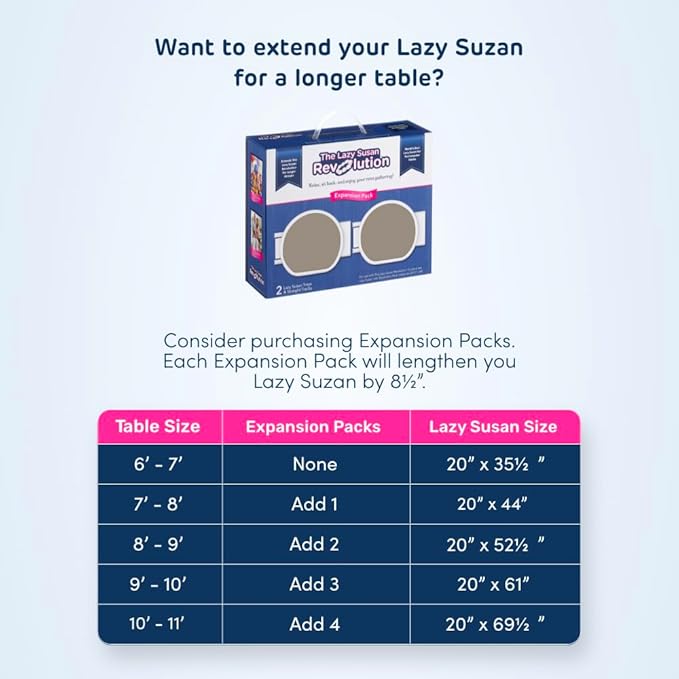 Expansion Pack - Greige - 2 Straight Tracks and 2 Trays. Does not Work Without the Lazy Susan Revolution Full Set (Sold Separately).