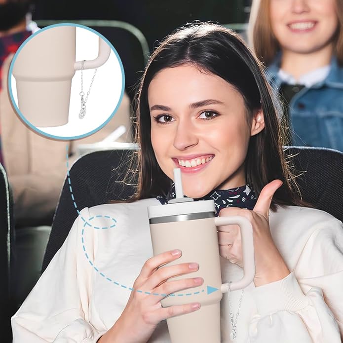 AHANDMAKER 26 PCS Letter Charm For Cups Water Bottle Charms Accessories Name ID Initial Letter Handle Personalized Charm for Stanley Tumbler Cup