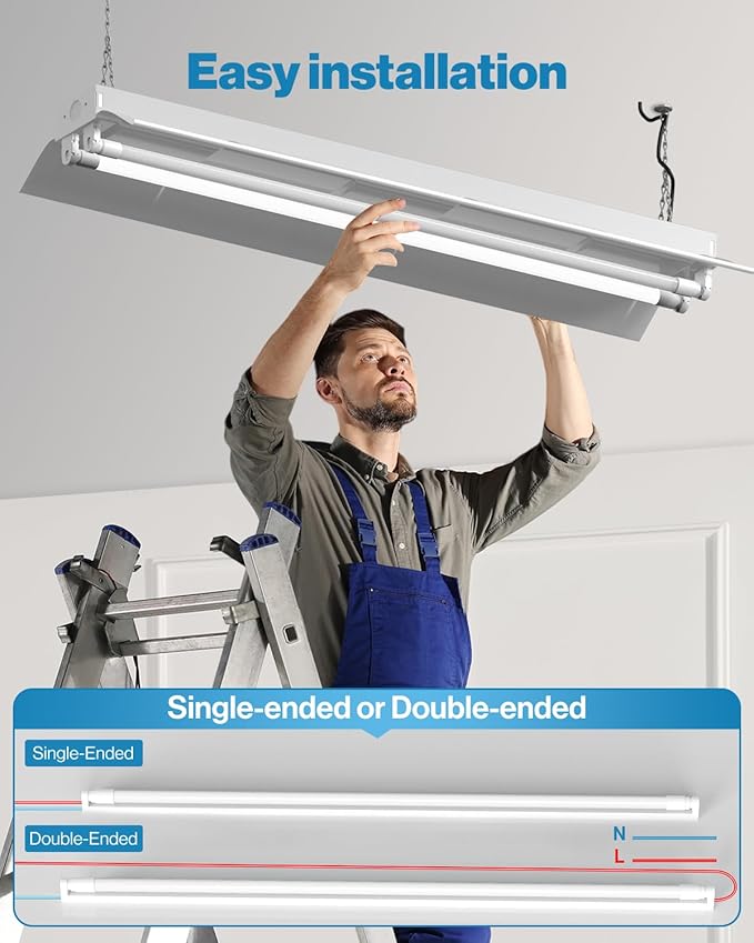 Sunco 50 Pack T8 LED Bulbs 4 Foot, 48 Inch Tube Light Bulbs Fluorescent Replacement, Single or Double Ended Hybrid Type A+B, 2400 LM, 20W, 5000K Daylight, Frosted Lens ETL.