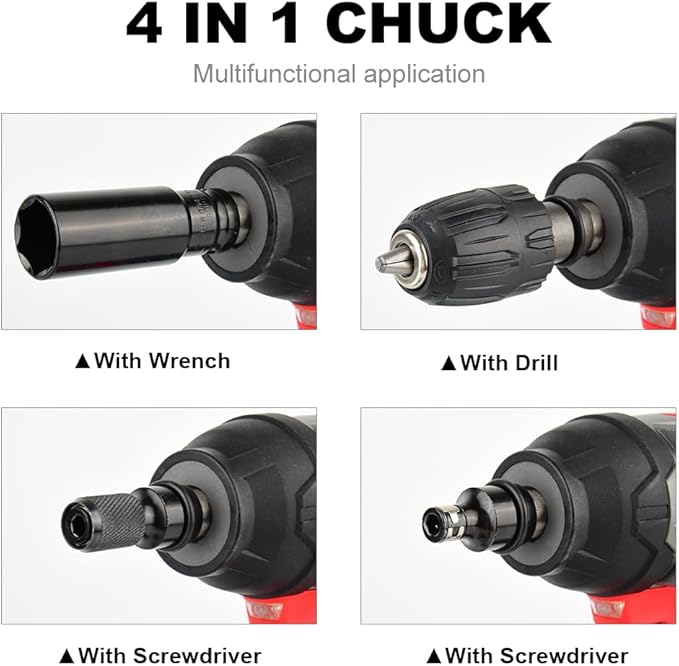 Cordless Impact Wrench Kit 1/2 inch,Electric Powerful Brushless Motor 20V Max Rechargeable Lithium-Ion Battery with Charger 6pcs Sockets Cordless Wrench Kit