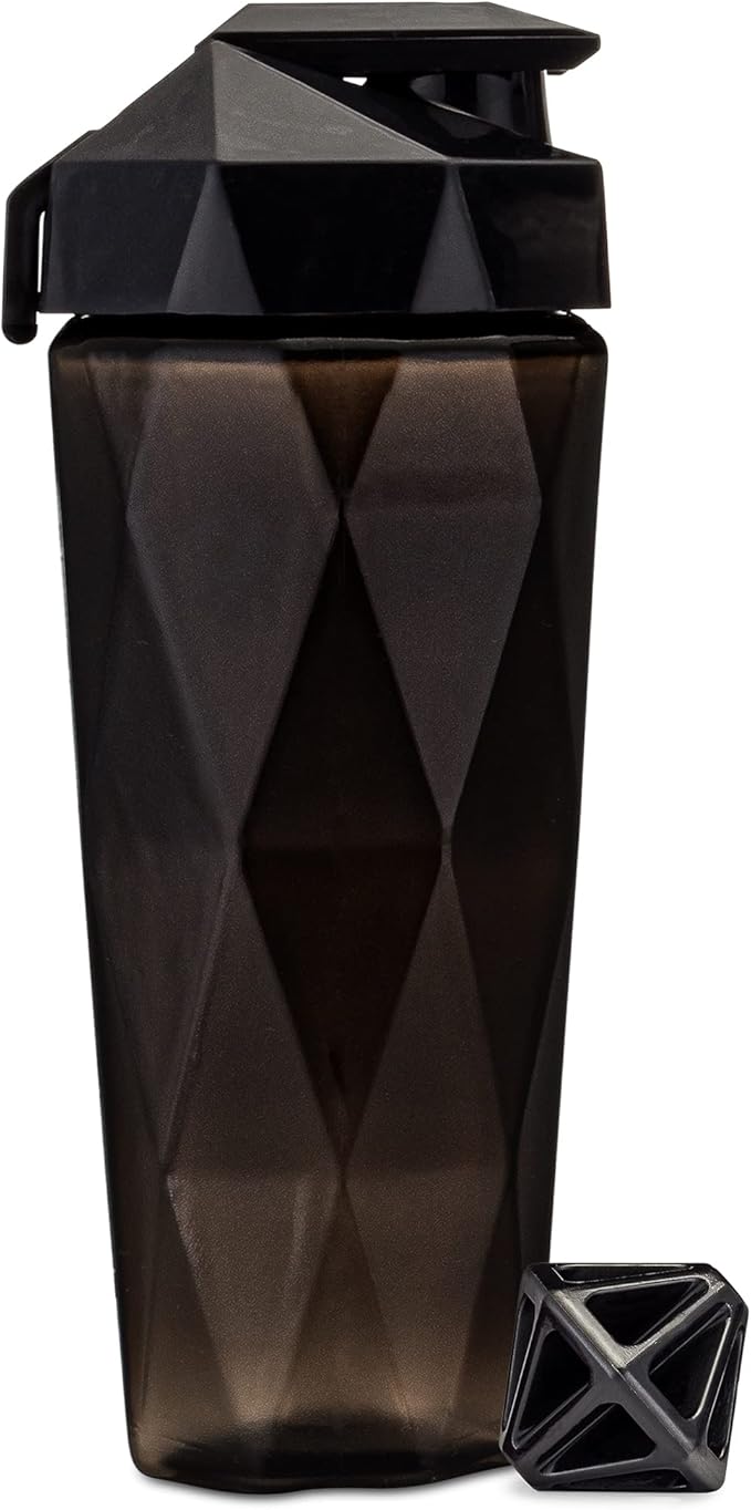 Classic 28oz Blender Shaker Bottle | Protein Shaker Bottle with Diamond Agitator | Shaker Cup with Carrying Handle and Dishwasher Safe | Jet Black - 28-Ounces