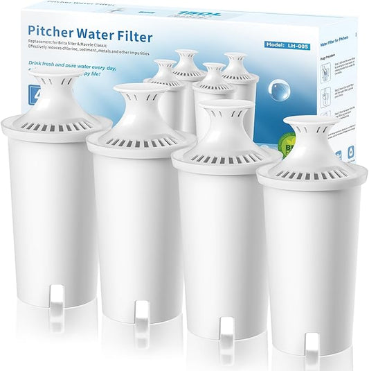 Replacement for Brita®Water Filter, NSF Certified Water Filter Pitchers Cartridges for Brita® Classic 35557, Ob03, Mavea® 107007, Lasts Two Months or 40 Gallons,Pack of 4