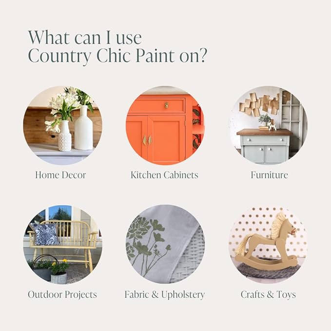 Country Chic All-in-One Chalk Paint for Furniture, Cabinets, Home Decor, Eco-Friendly, Matte Finish, Built-In Primer & Top Coat for Wood, Metal - Darling (Light Purple) - Quart 32 oz (950 ml)
