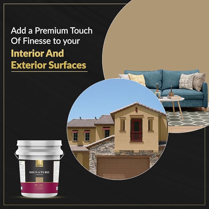 EVOLVE Signature Paint & Primer: Luxury Paint & Primer for Indoor & Outdoor Surfaces, Minimal Odor, Eggshell Sheen (Jute Beige, 5 Gallon)