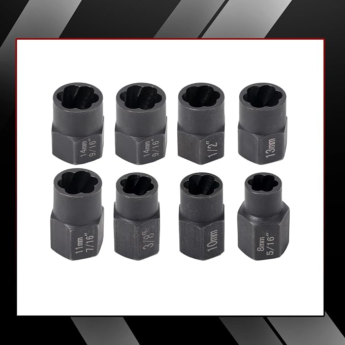 1/2" Hand Manual Reversible Impact Driver Set Extractor-12 PCS Impact Screwdriver S2 Steel Much More Durable Disengage Rusted Fasteners (3/8)