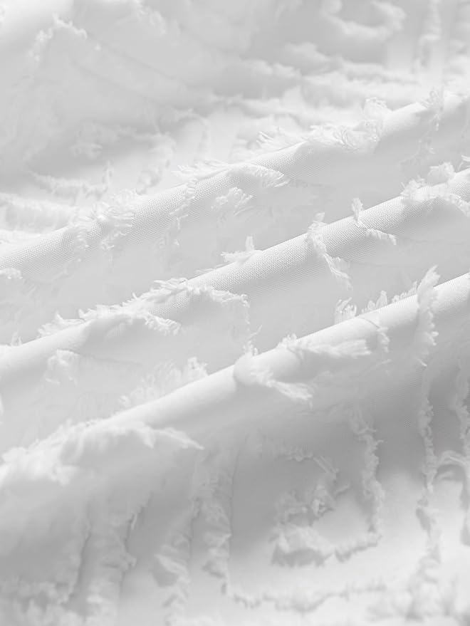 Tufted Bed Skirt Queen Size, Ruffled Bed Skirt with Split Corners, Queen Bed Skirt 16 Inch Drop, Boho Queen Size Bed Skirt White for Ruffled Bed Skirts, Bed Skirt Queen Size