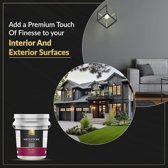 EVOLVE Signature Paint & Primer: Luxury Paint & Primer for Indoor & Outdoor Surfaces, Minimal Odor, Eggshell Sheen (Gunmetal Gray, 5 Gallon)