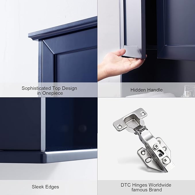 Navy Blue Bathroom Cabinet Wall Mounted with 2 Doors and Adjustable Shelf, 23"x29" Wooden Medicine Cabinet Over Toilet Storage Wall Hanging Cabinets for Bathroom,Bedroom,Kitchen,Laundry Room