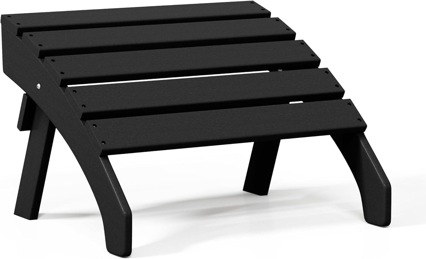 WestinTrends Dylan Outdoor Patio HDPE Adirondack Ottoman Footrest, Black