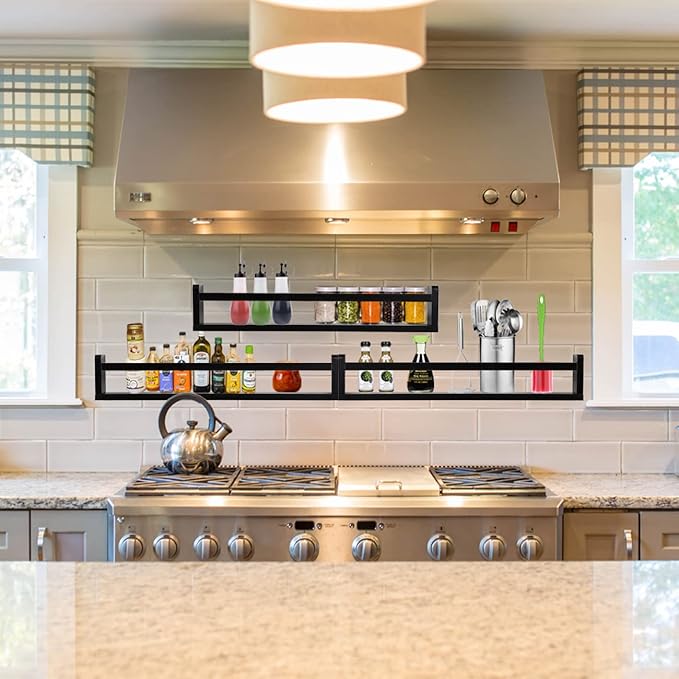 AZSKY Classic Nursery Book Shelves Black Wooden Floating Shelves Wall Bookshelf for Bathroom Decor Kitchen Spice Rack Organizer Kids Room 24 Inch Set of 3