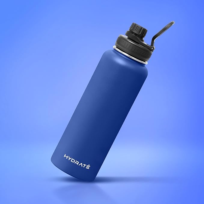 HYDRATE Insulated Stainless Steel Water Bottle - Large Reusable Flask with Leak-Proof Design and Convenient Handle - Double Vacuum Insulation for School, Work, or Adventure