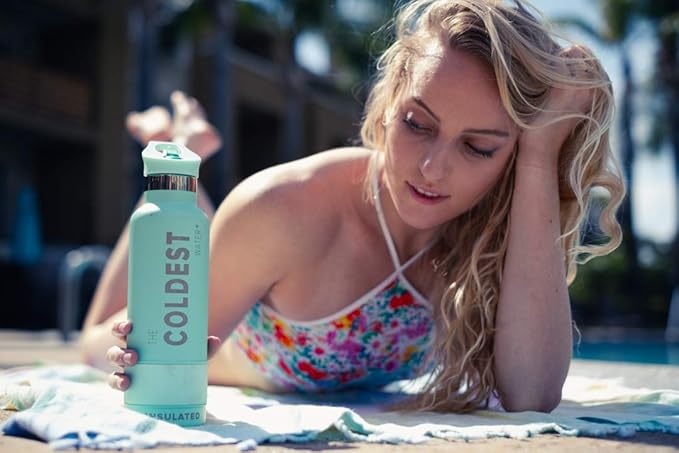 Coldest Water Bottle with Standard Mouth Straw Lid Metal Thermos Vacuum Insulated Stainless Steel l Reusable Leak Proof Cupholder Flask (21 oz, Cosmic Ice)