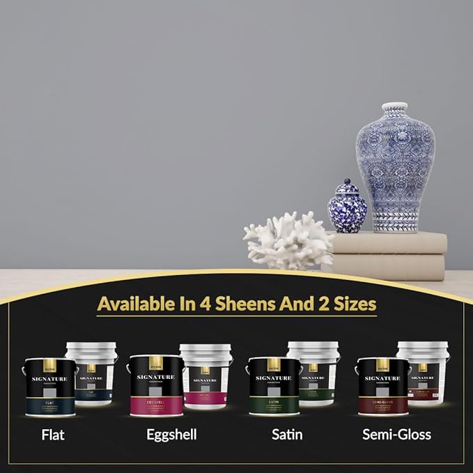 EVOLVE Signature Paint & Primer: Luxury Paint & Primer for Indoor & Outdoor Surfaces, Minimal Odor, Eggshell Sheen (Stone Gray, 5 Gallon)