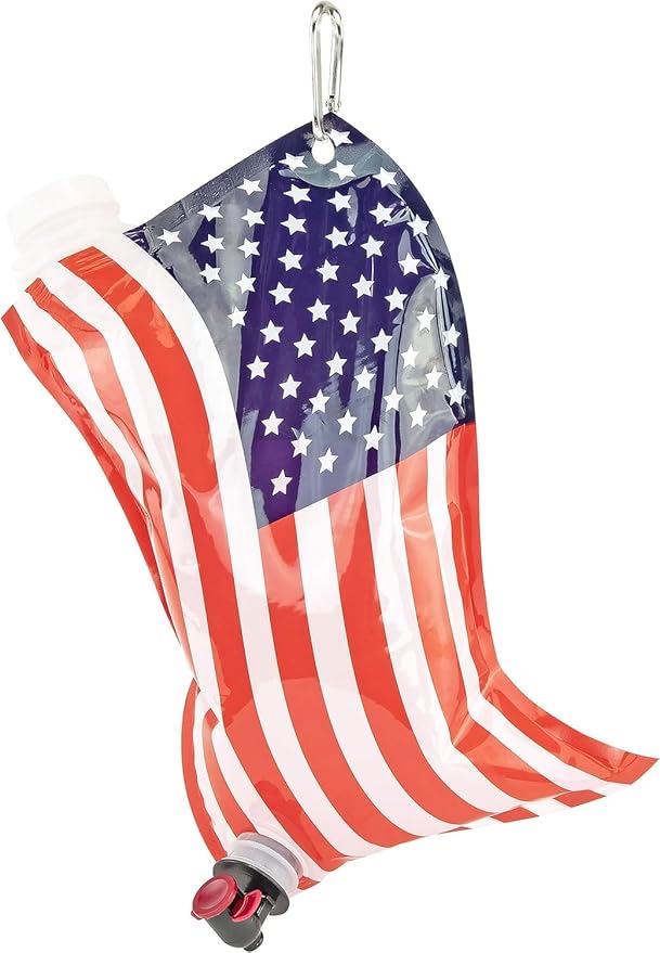 Fairly Odd Novelties American Flag Wine Dispenser Bag Fun Patriotic Drink Holder-Perfect for 4th of July, One Size, Multicolored