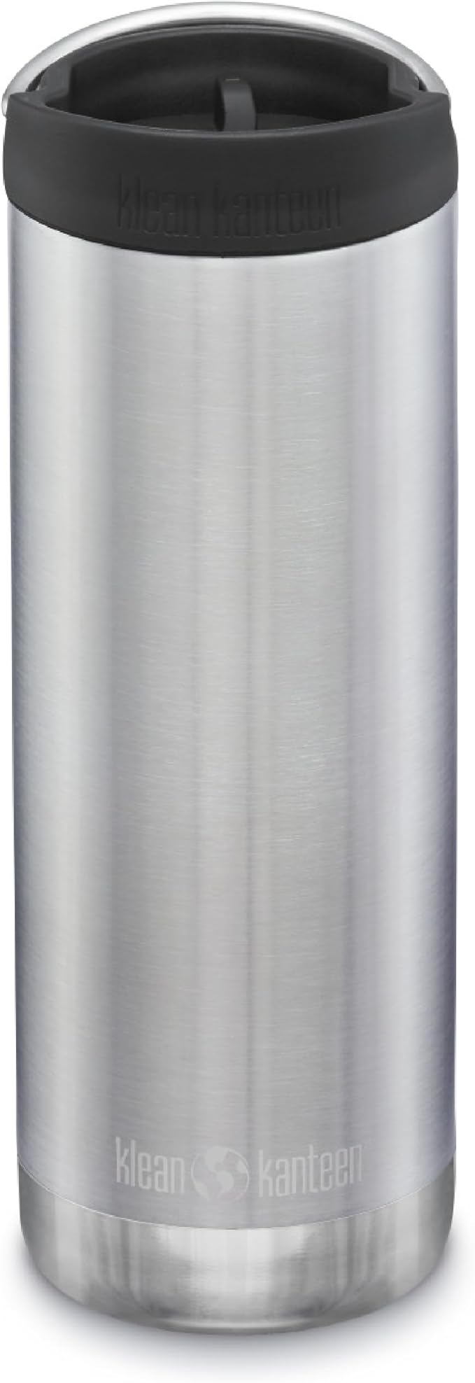 Klean Kanteen TKWide Insulated Coffee Tumbler with Café Cap - Stainless Steel Coffee Tumbler - 16 Oz, Brushed Stainless