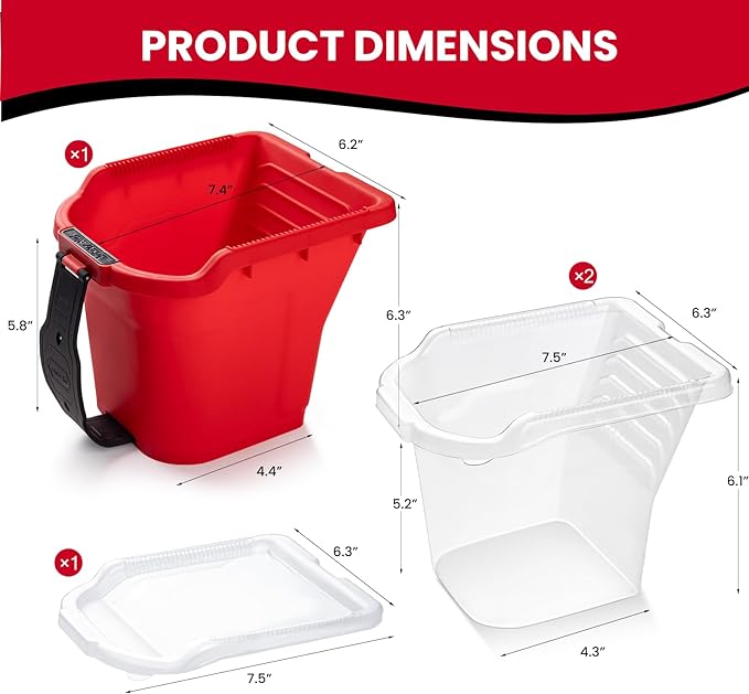 Mister Rui Paint Roller Kit, 12 Pack, 4 Inch Foam Rollers, 2" Brush, Small Paint Bucket with Liners, Liner Lid, Plastic Sheeting, Mini Rollers for Painting & DIY