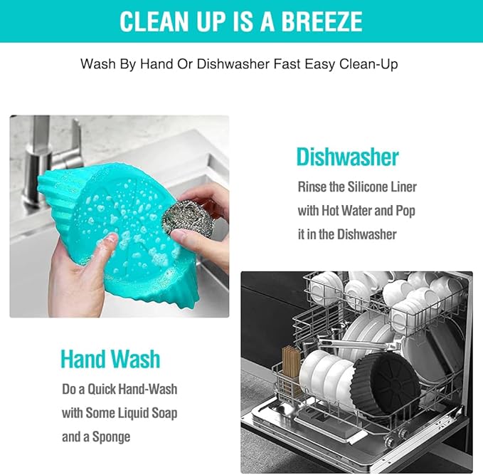 Silicone Air Fryer Liners for Ninja AF101 4QT AF141 5QT AF150 AF161 XL MAX 5.5QT for Ninja Foodi and Most 3-5 Quart Airfryers, Air Fryer Oven Microwave Accessories, Better than Disposable Paper Liner