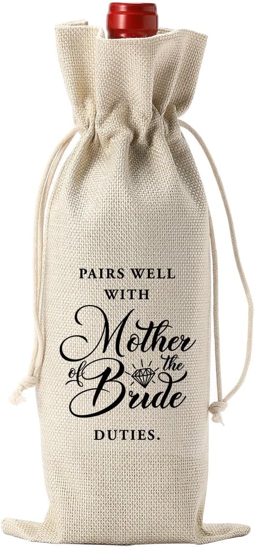 Gifts for Mother Of The Bride Wine Bag, Mother Of The Bride Wine Gift Bag, Pairs Well With Mother Of The Bride Duties Wine Bag, Gift Ideas Wine Bag for Bride Mother Mother-in-law