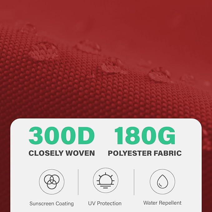 JEAREY 9 ft Patio Umbrella Replacement Canopy for 8 Ribs, Table Market Yard Umbrella Replacement Top Cover-Red (Canopy Only)